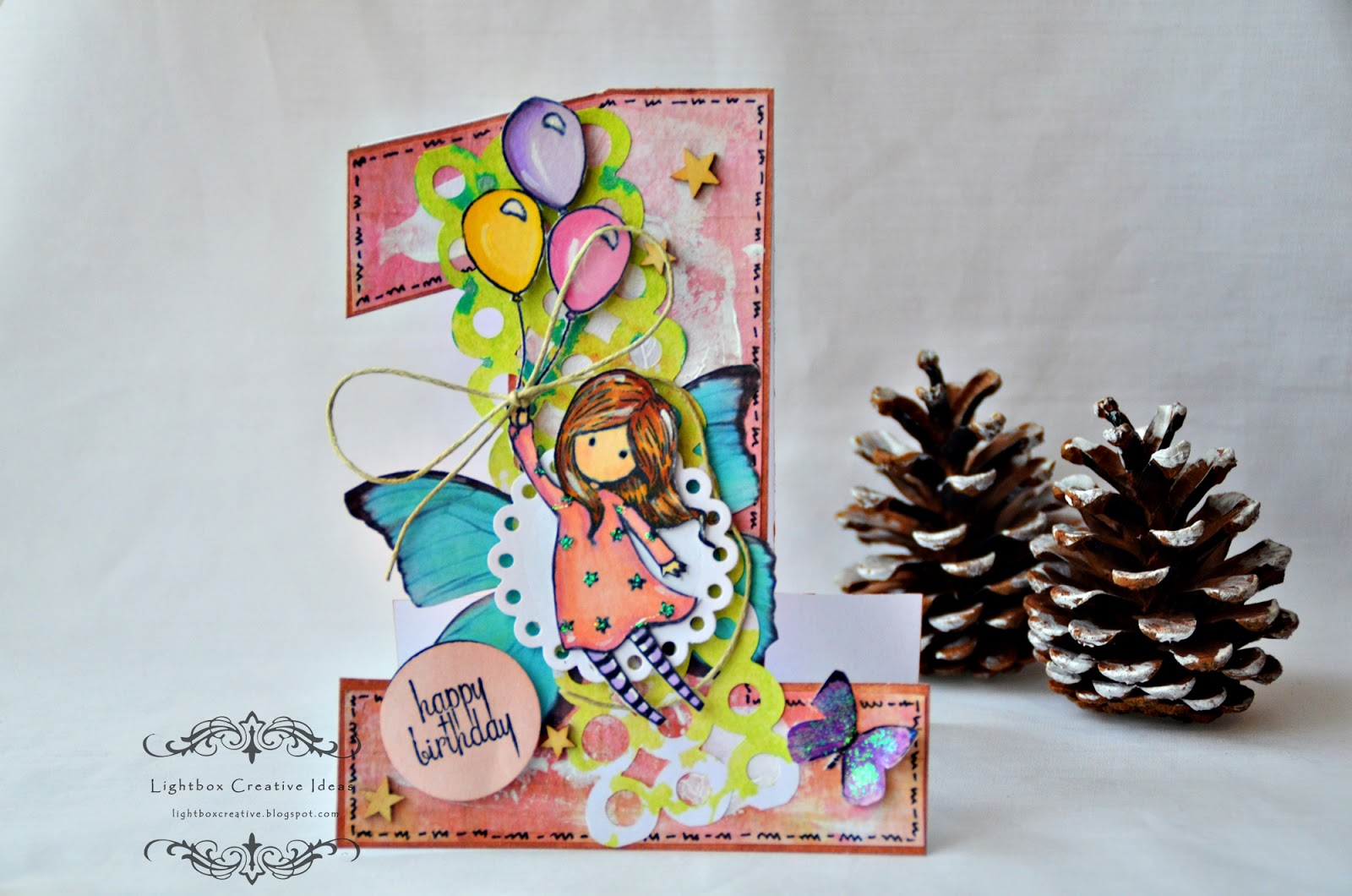 Birthday Card Decoration Ideas Lightbox Creative Ideas 1st Birthday Ba Girl Card