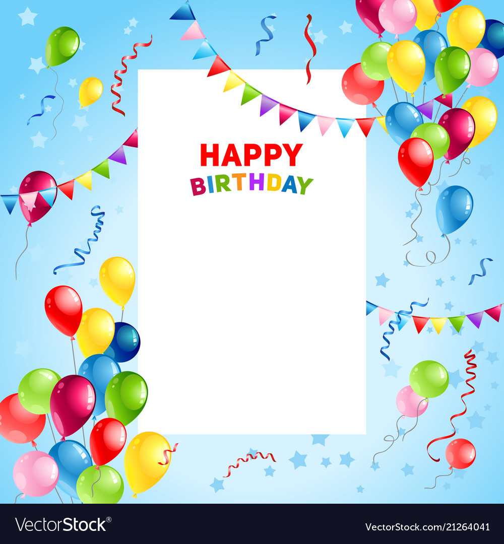 Birthday Card Designs Ideas 005 Happy Birthday Card Template Ideas Balloons Vector Fantastic