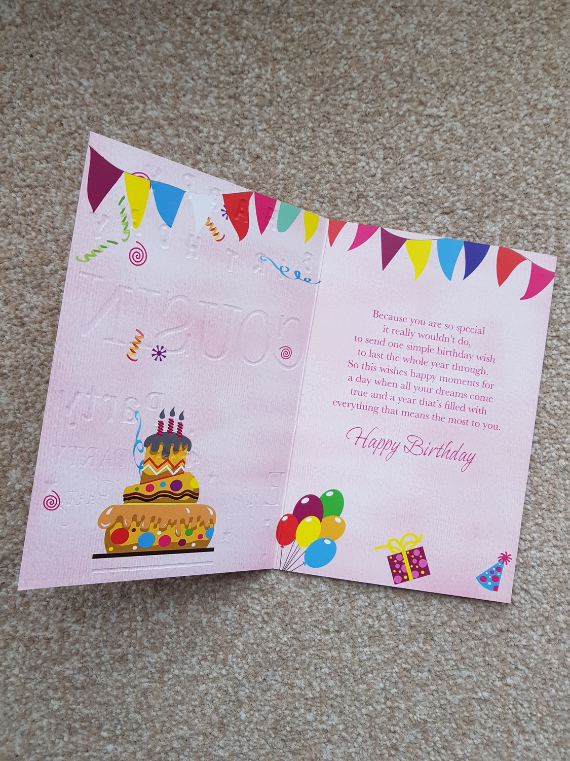 Birthday Card Greeting Ideas Cousin Cake Bunting Birthday Card Remember That Card Greeting