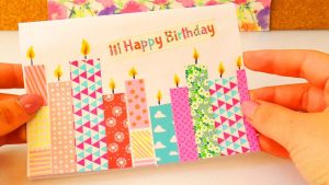 Birthday Card Idea Washitape Geburtstagskarte Diy Karte Mit Kerzen Super Einfach
