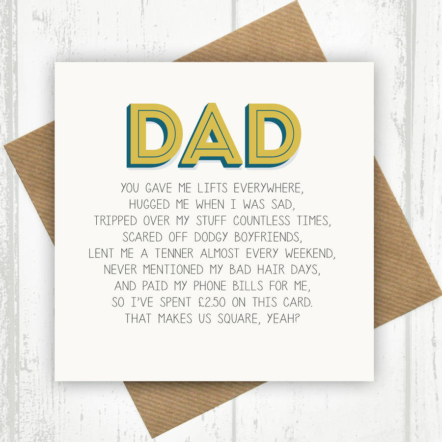 Birthday Card Ideas For Dad Dad Birthday Card