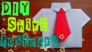 Birthday Card Ideas For Dad From Kids Diy How To Make Paper Shirt Easy Origami Craft Postcard For Children Fathers Day Gifts And Ideas