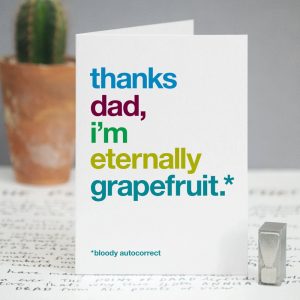 Birthday Card Ideas For Dad From Kids Funny Fathers Day Card Dad Thank You Card Autocorrect Funny Dad Card Witty Fathers Day Sarcastic Fathers Day Free Uk Delivery