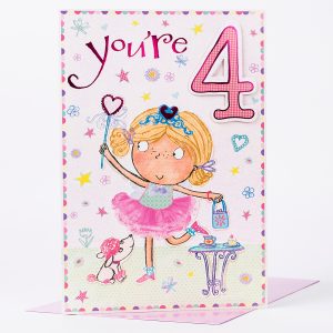 Birthday Card Ideas For Girls Giant 4th Birthday Card Little Girl