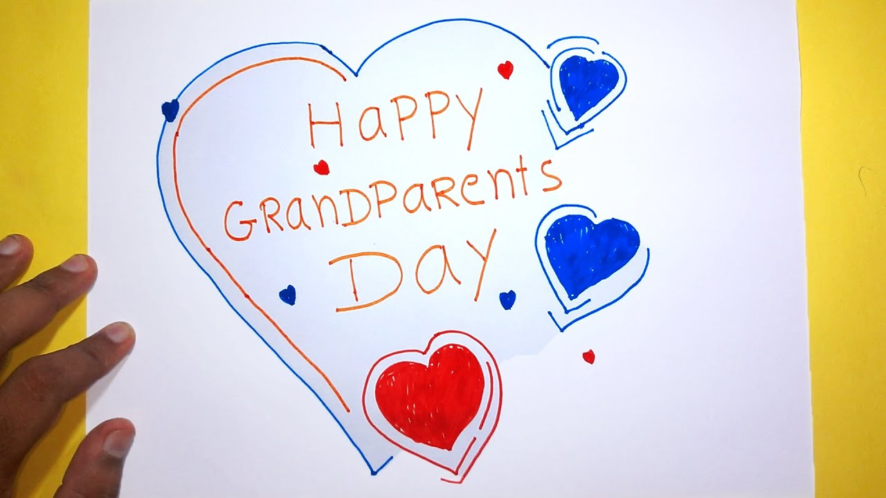 Birthday Card Ideas For Grandpa Happy Grandparents Day Greeting Drawing For Kids