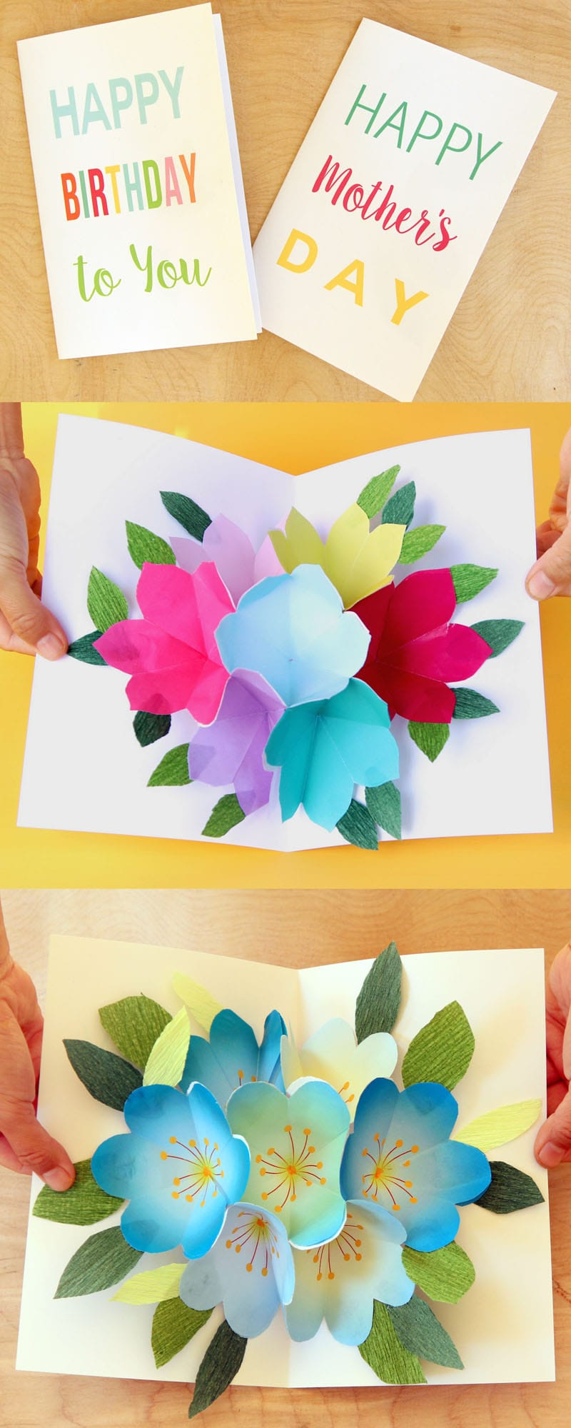 Birthday Card Ideas For Kids To Make Free Printable Happy Birthday Card With Pop Up Bouquet A Piece Of