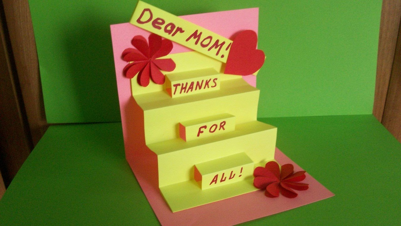 Birthday Card Ideas For Mom How To Make A Greeting Pop Up Card For Mom Birthday Mothers Day Handmade Gifts And Ideas