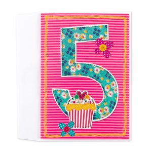 Birthday Card Ideas For Toddlers To Make Glittering Florals 5th Birthday Card
