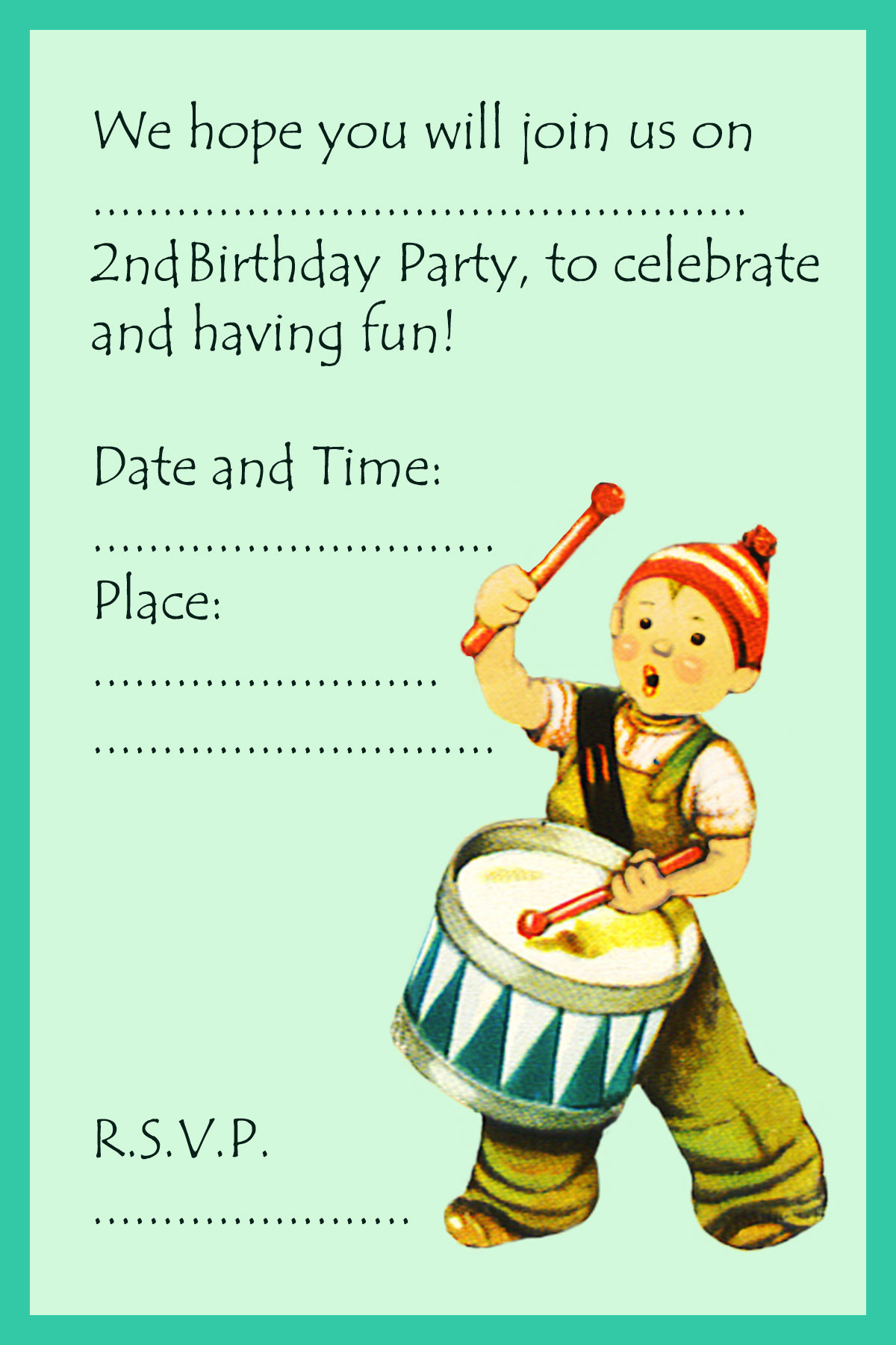 Birthday Card Invitation Ideas 2nd Birthday Invitations And 2nd Birthday Invitation Wording