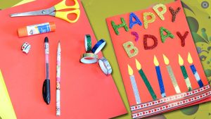 Birthday Card Making Ideas For Kids Happy Birthday Greeting Card Diy Birthday Card Easy Craft For Kids At Home