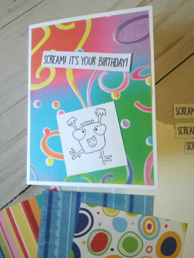 Birthday Card Making Ideas For Kids Kids Birthday Cards Diy Card Kit Diy Kids Cards Birthday Card Kit Make Your Own Cards Greeting Card Kit Monster Birthday Boy Birthday