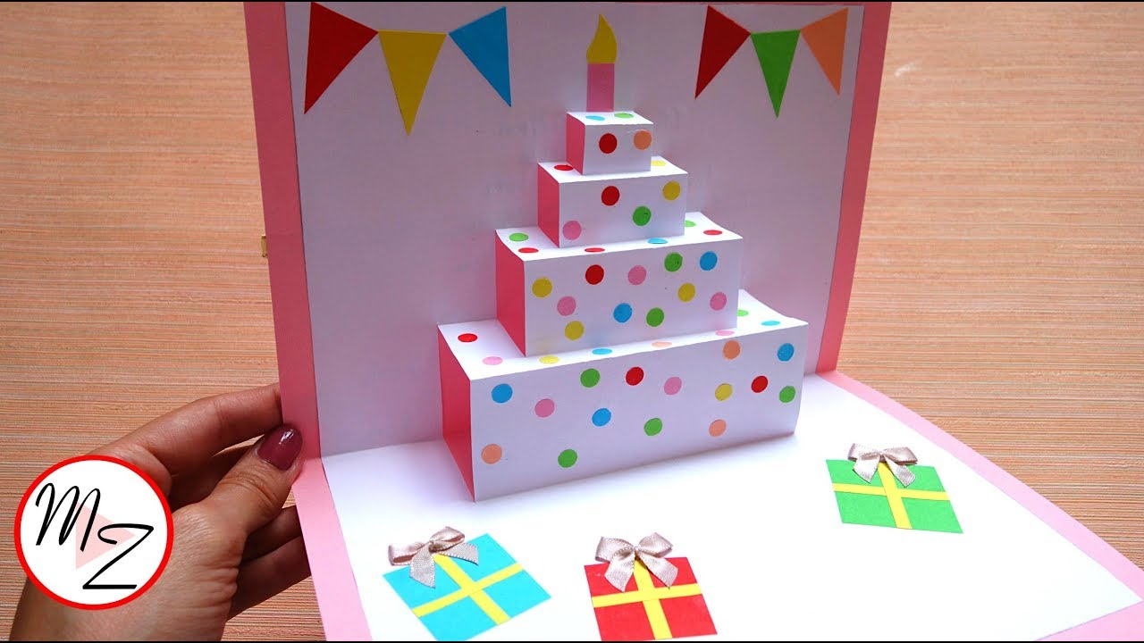 Birthday Pop Up Card Ideas Diy Cake Pop Up Card For Birthday Easy 3d Cards Diy Maison Zizou