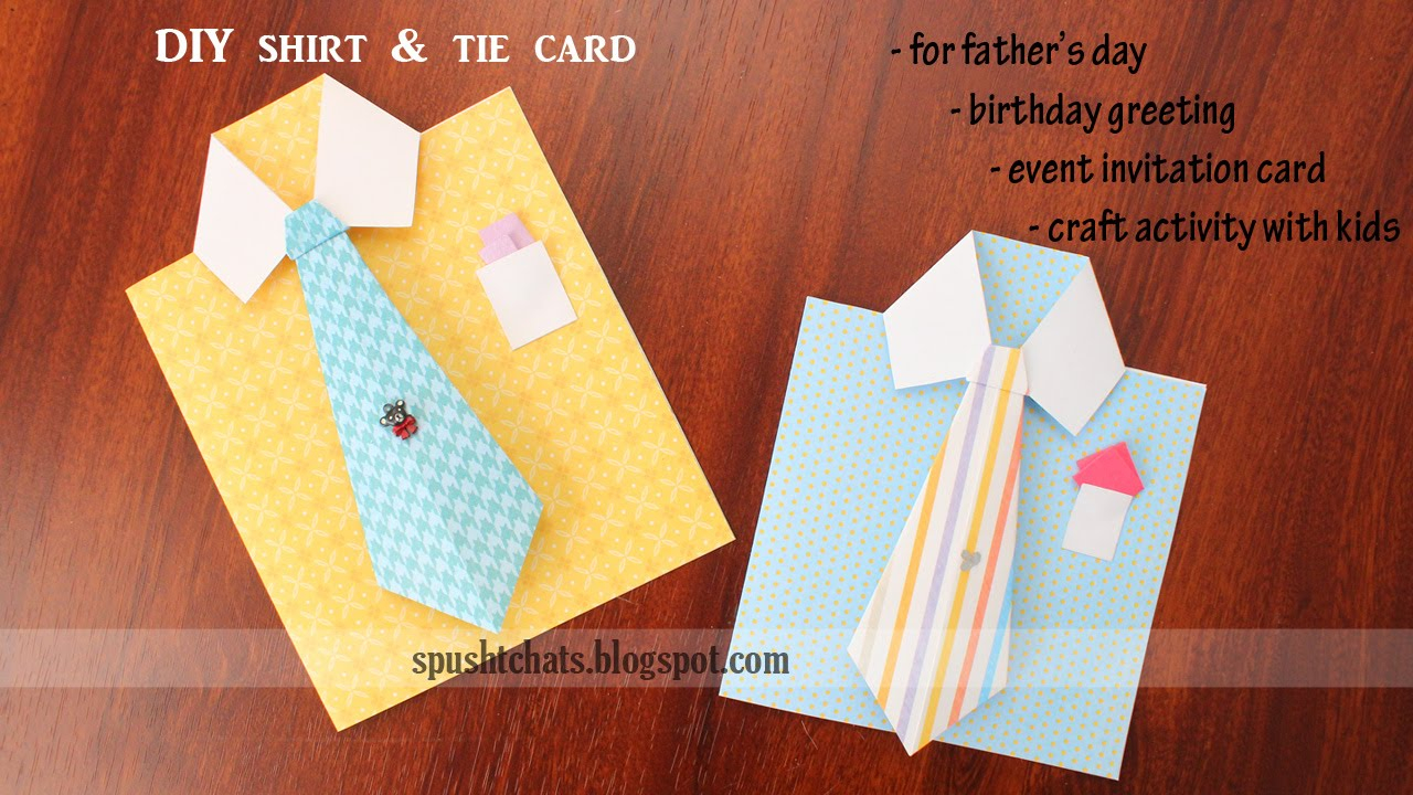 Card Ideas For Dads Birthday Shirt Tie Greeting Card For Birthday Fathers Day