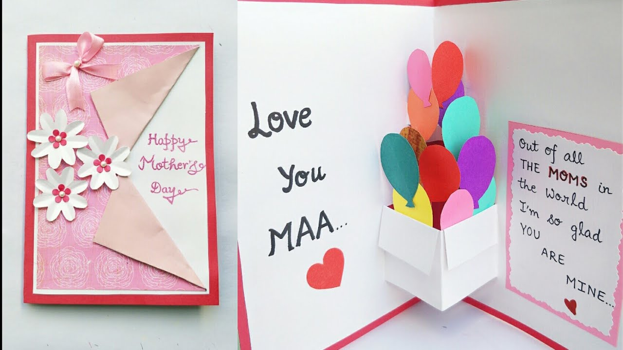 Creative Birthday Card Ideas For Mom Diy Mothers Day Cardmothers Day Pop Up Card Makingpop Up Balloon Card For Mom