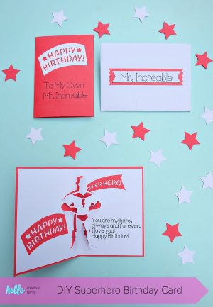 Cricut Birthday Card Ideas Diy Superhero Birthday Card And Envelope Set Hello Creative Family
