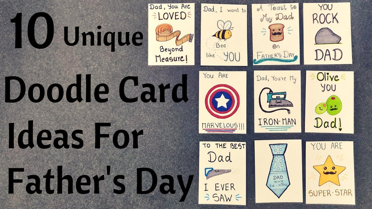 Cute Birthday Card Ideas For Dad Diy Fathers Day Pun Doodle Cards Birthday Cards For Dad Youtube