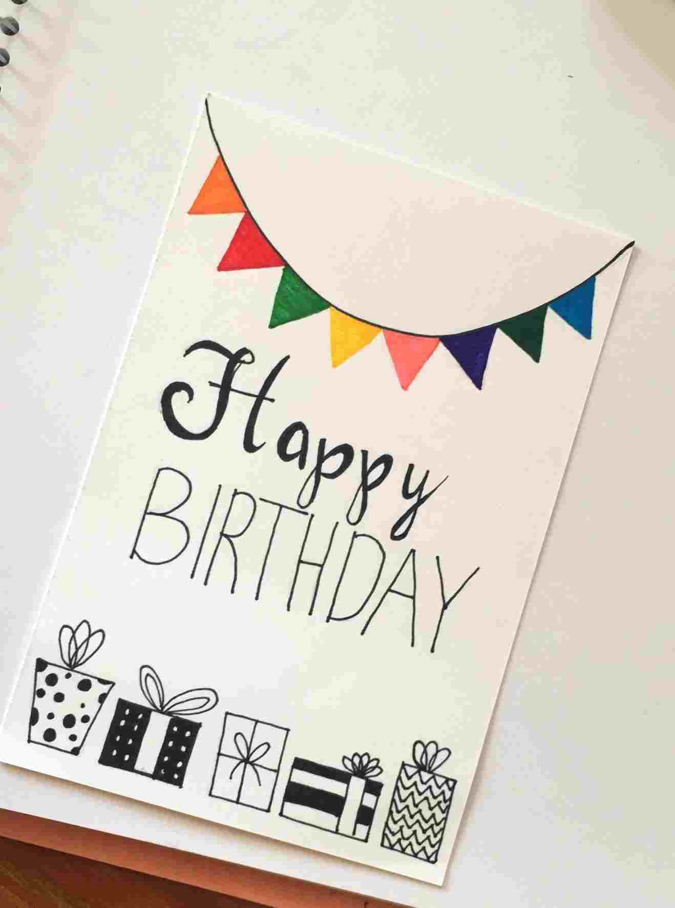 Drawing Birthday Card Ideas Hand Hand Drawn Birthday Card Drawing Ideas Drawn Birthday Cards