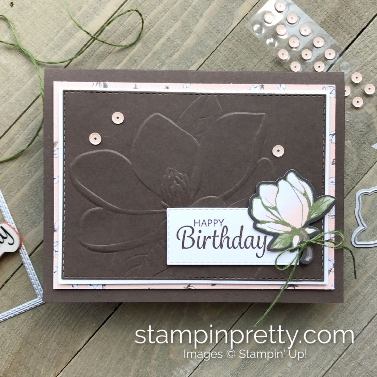 Embossed Birthday Card Ideas A Birthday Card With Magnolia 3d Embossing Folder Stampin Pretty