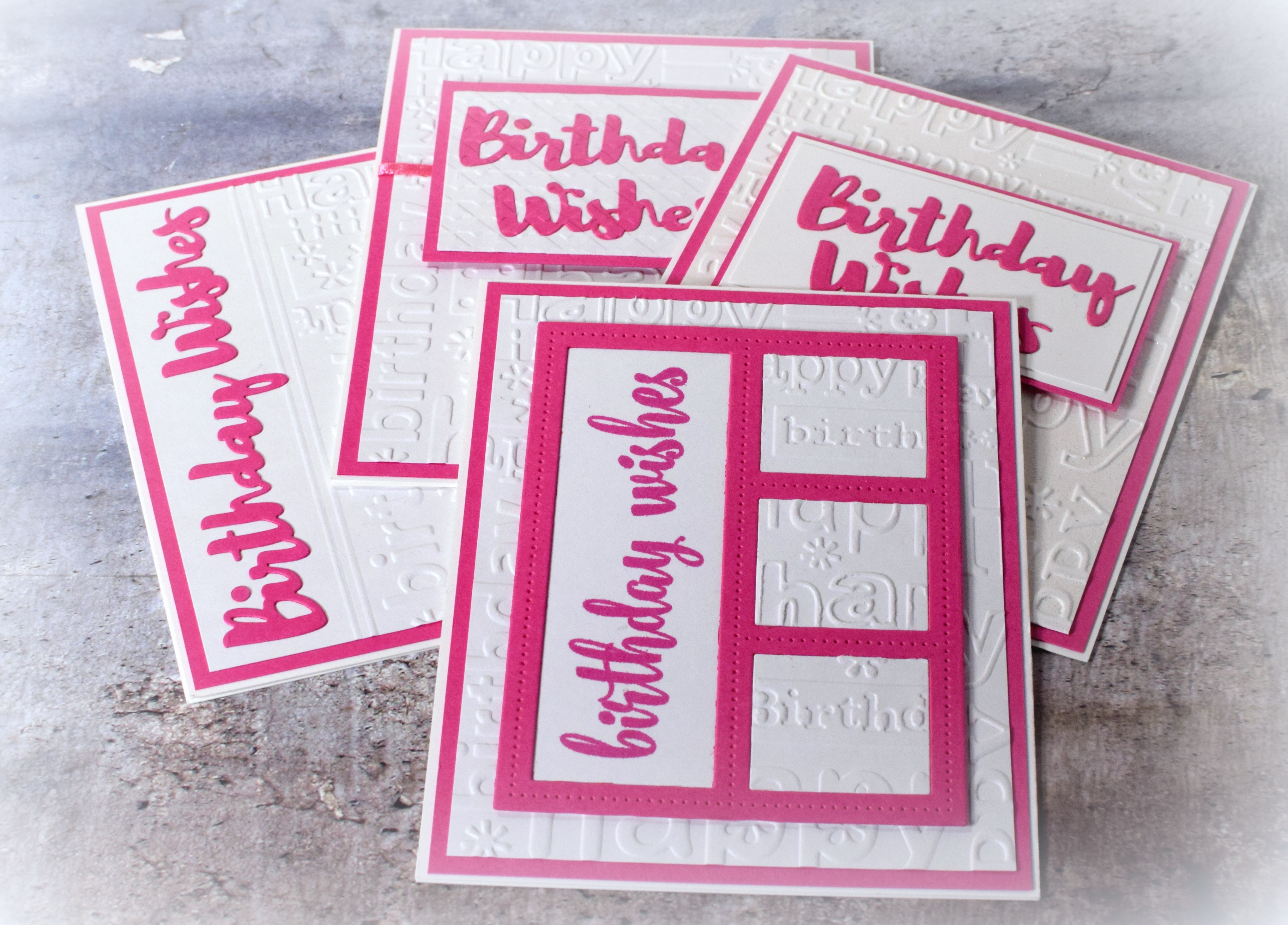 Embossed Birthday Card Ideas Cas Embossed Birthday Wishes 4 Variations I Played With Paper Today