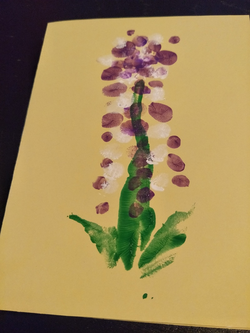 Finger Paint Birthday Card Ideas Fingerpaint Hyacinth Grandma Birthday Card My Kid Craft