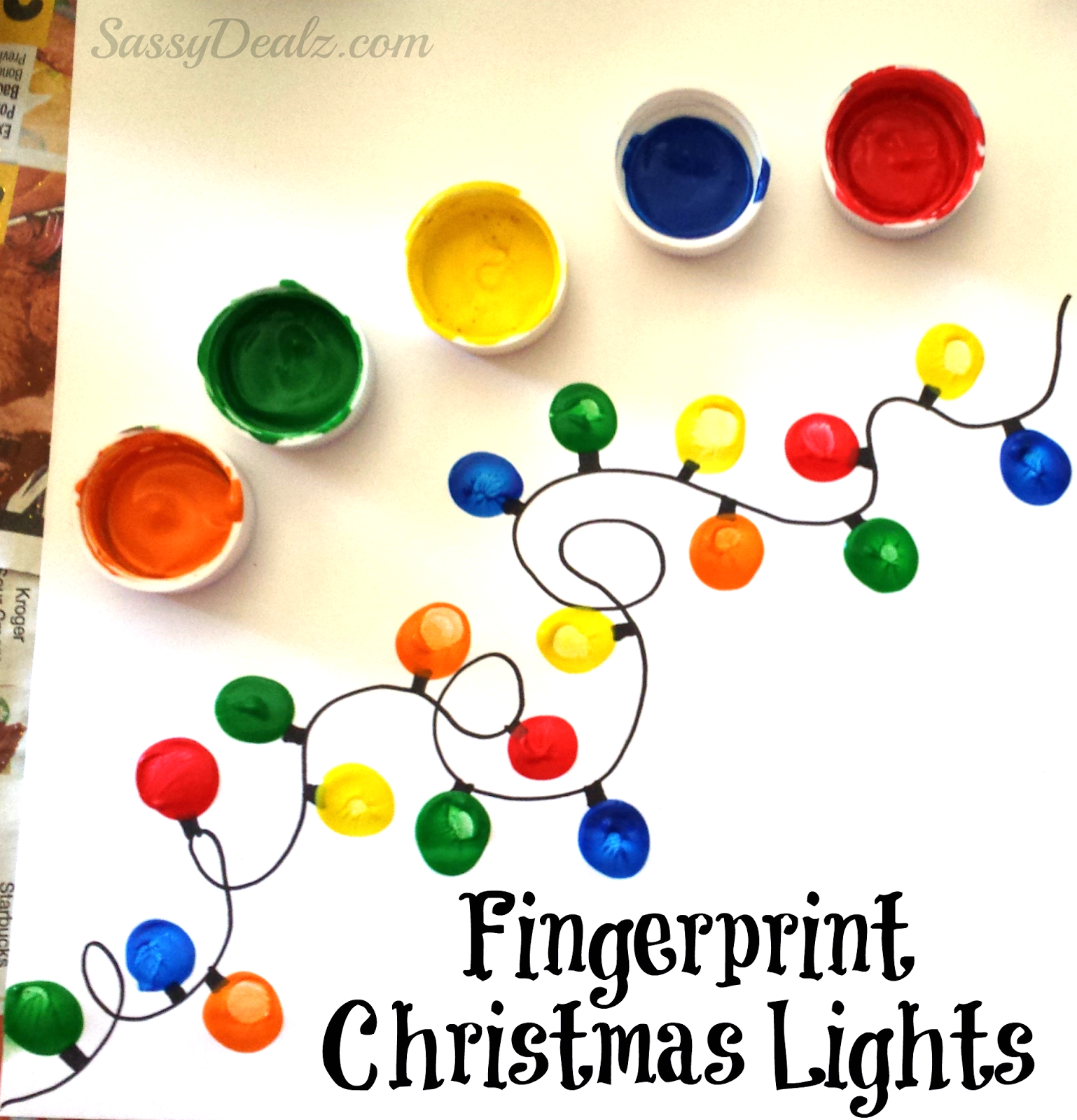 Finger Paint Birthday Card Ideas Fingerprint Christmas Light Craft For Kids Diy Christmas Card Idea