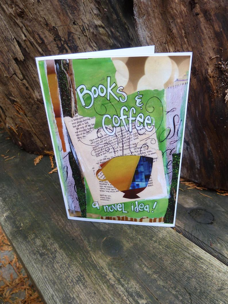 Gift Card Birthday Ideas Book Card Coffee Card Gift For Writer Bookworm Gift Card For Girlfriend Coffee Lover Card Birthday Card Books And Coffee Friendship