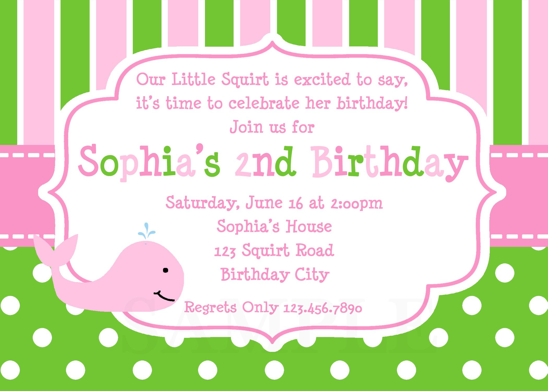 Girls Birthday Card Ideas Girl Birthday Party Invitation Birthday Invitation Examples