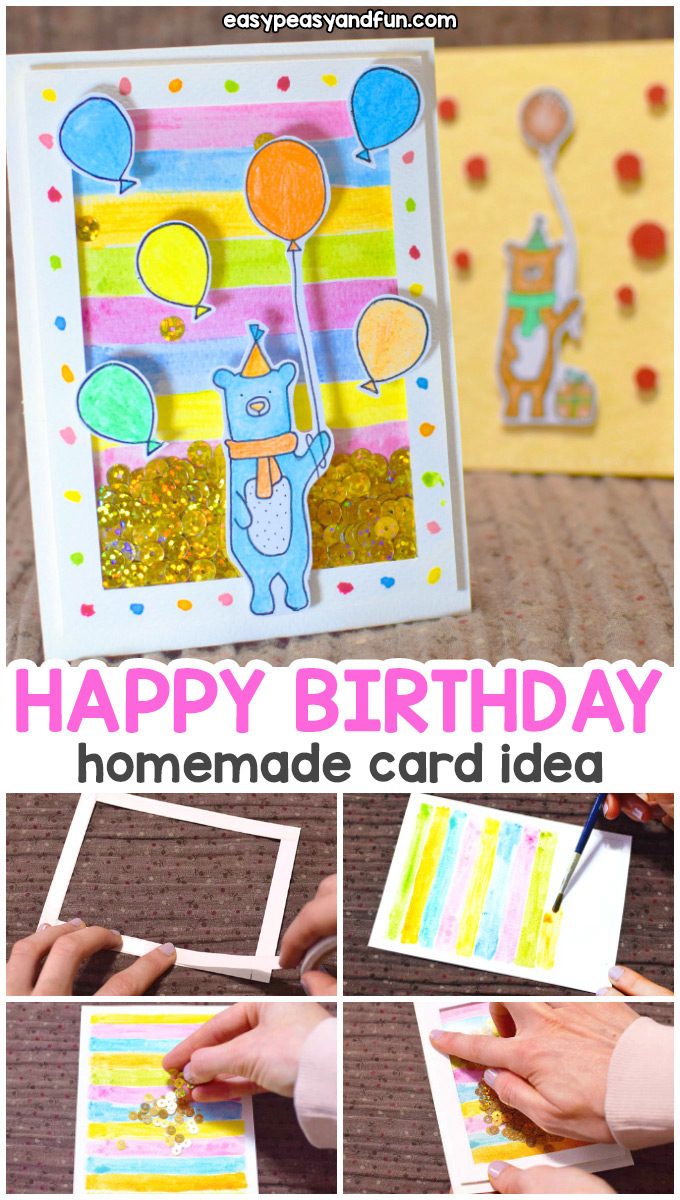 Good Ideas For A Homemade Birthday Card How To Make A Birthday Shaker Card Homemade Birthday Card Easy