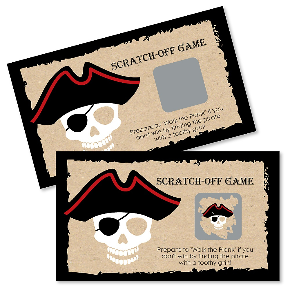 Halloween Birthday Card Ideas Beware Of Pirates Pirate Birthday Halloween Party Game Scratch Off Cards 22 Count