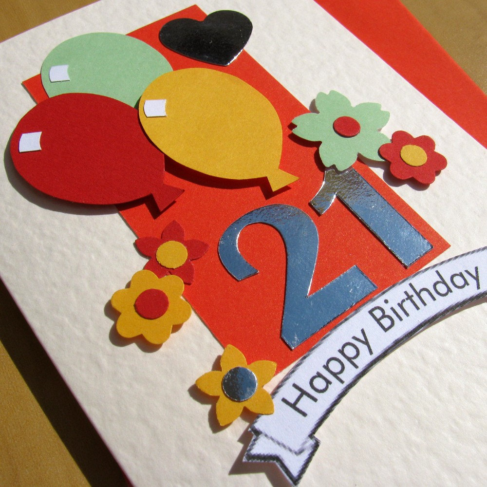 Handmade 21St Birthday Card Ideas Etsygreetings Handmade Cards Happy 21st Birthday Card