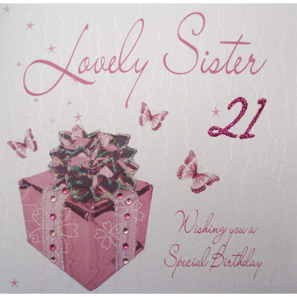 Handmade 21St Birthday Card Ideas White Cotton Cards Wb190 21 Pink Present Lovely Sister 21 Wishing You A Special Birthday Handmade 21st Birthday Card White