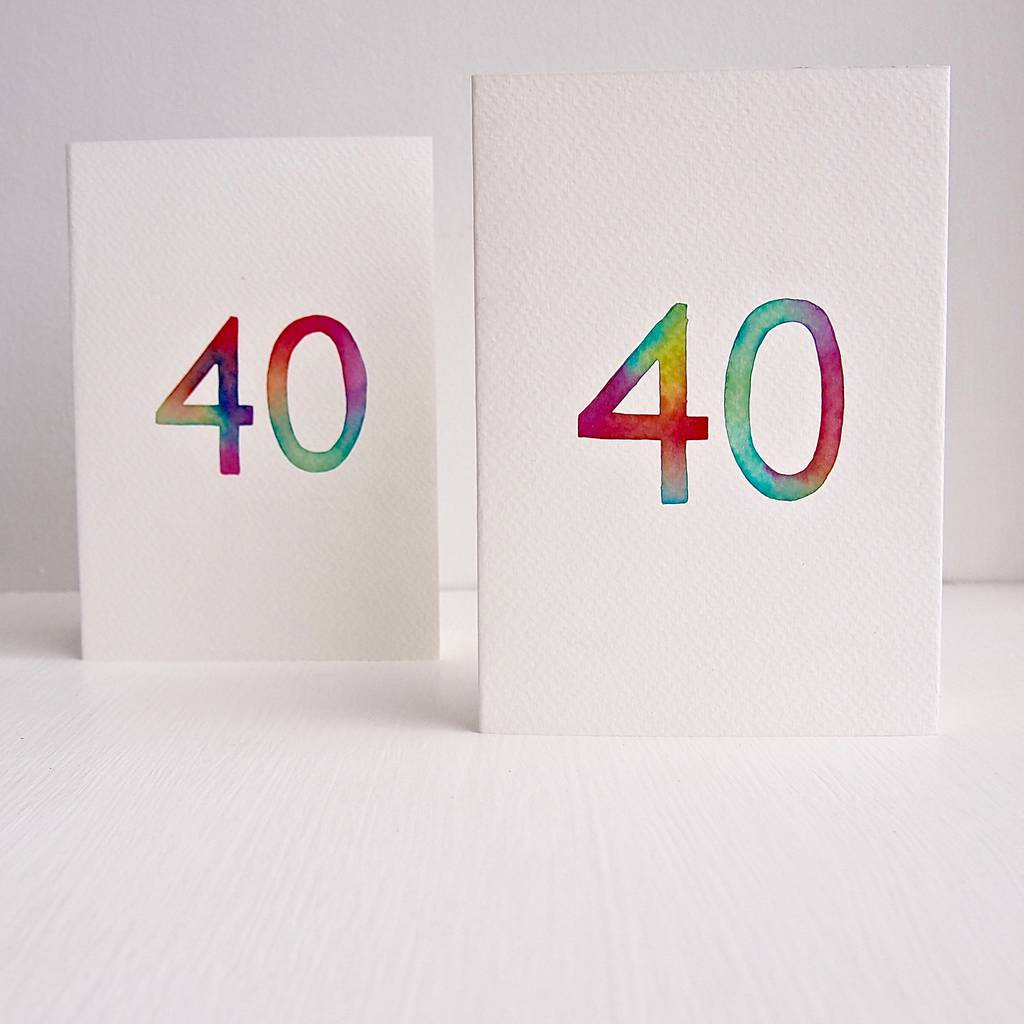 Handmade 40Th Birthday Card Ideas Handmade 40th Birthday Any Age Rainbow Watercolour Card