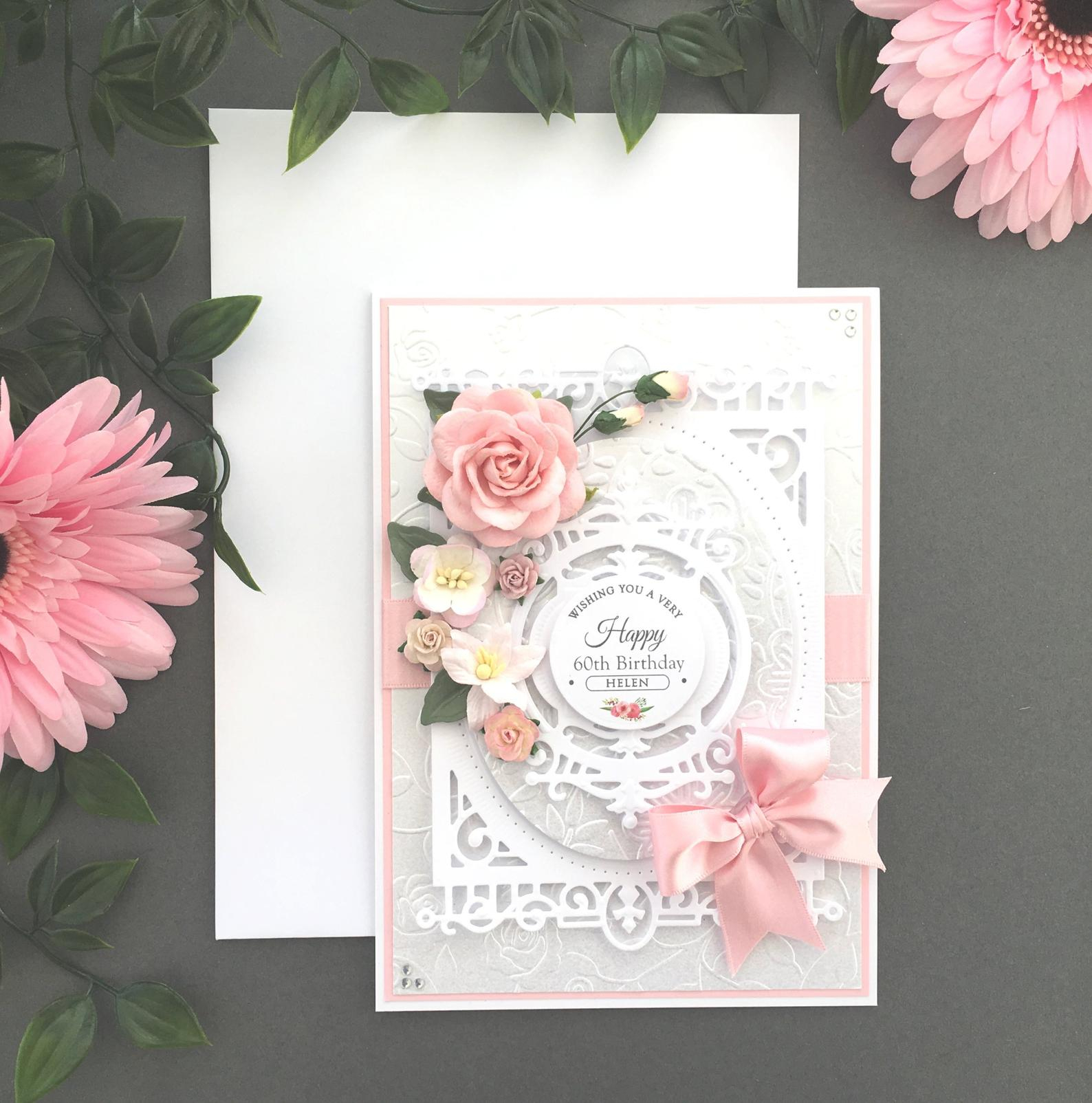 Handmade 60Th Birthday Card Ideas Personalised Pink Handmade Birthday Card Boxed