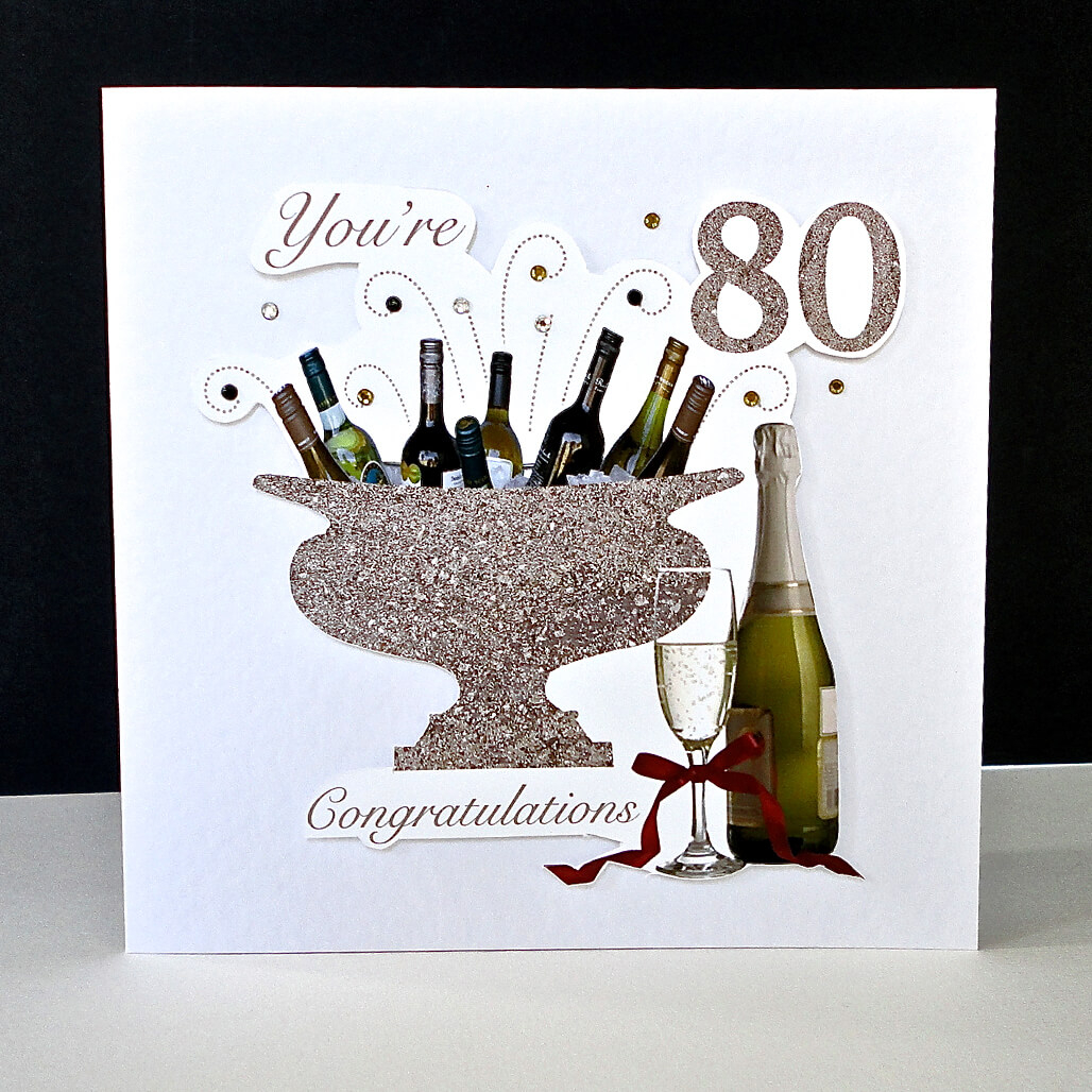 Handmade 80Th Birthday Card Ideas Celebration Bottles 80th Handmade Birthday Card