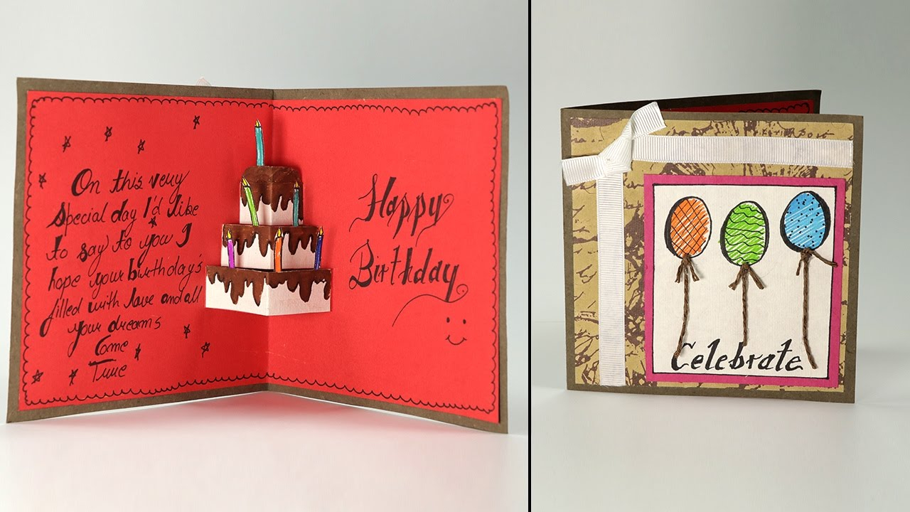Handmade Birthday Greeting Cards Ideas Handmade Birthday Greeting Card Cake Pop Up Birthday Card Step Step Tutorial