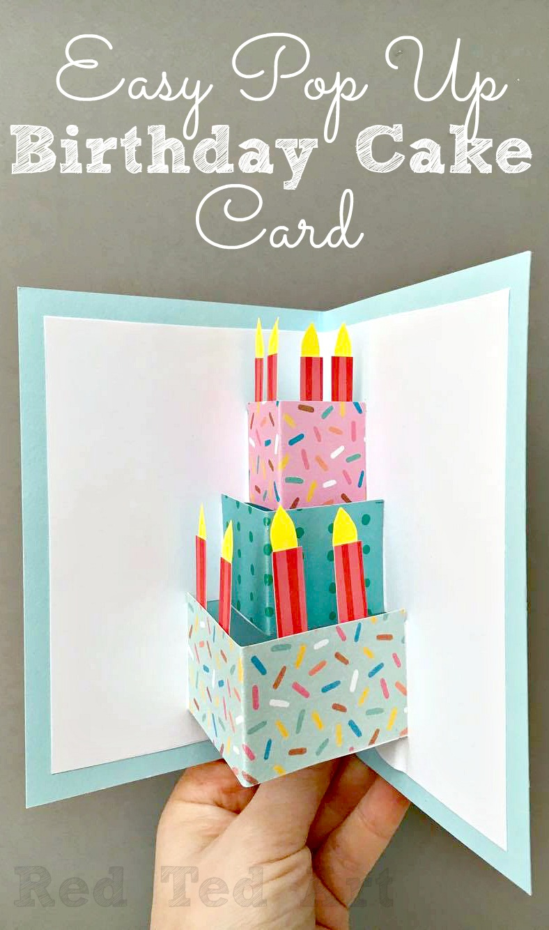 Happy Birthday Card Idea Easy Pop Up Birthday Card Diy Red Ted Art