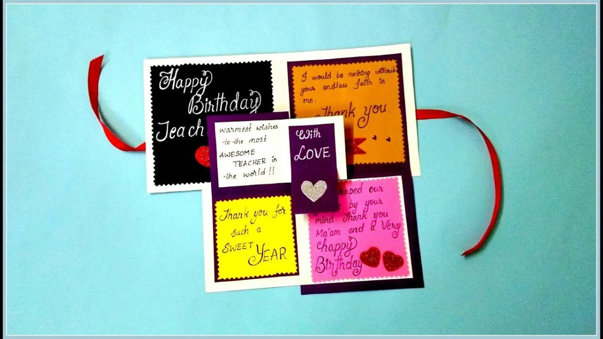 Happy Birthday Cards Homemade Ideas Beautiful Handmade Birthday Card Idea For Teacher Easy Birthday