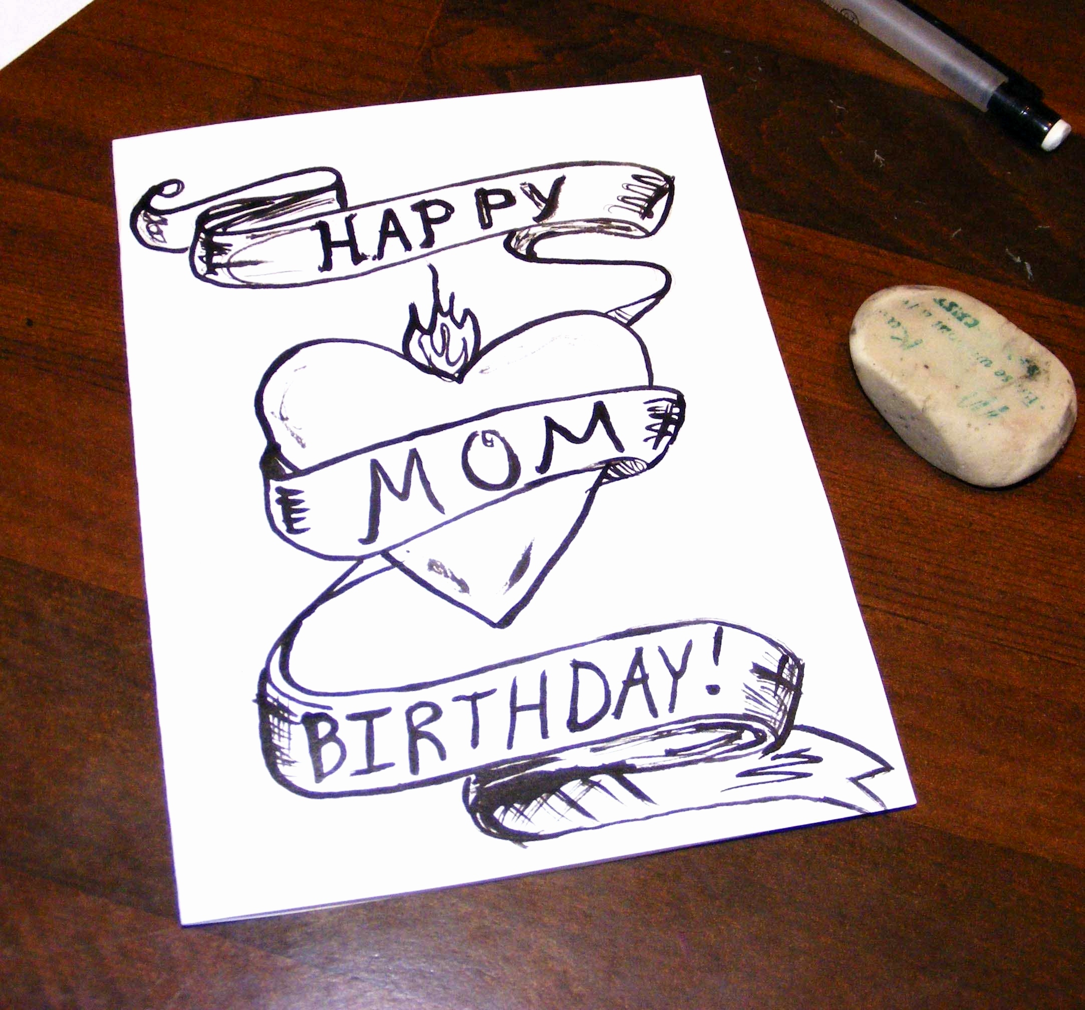 Happy Birthday Mom Card Ideas Happy Birthday Drawing Ideas At Paintingvalley Explore