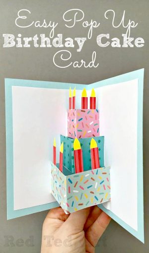 Home Made Birthday Card Ideas Easy Pop Up Birthday Card Diy Red Ted Art