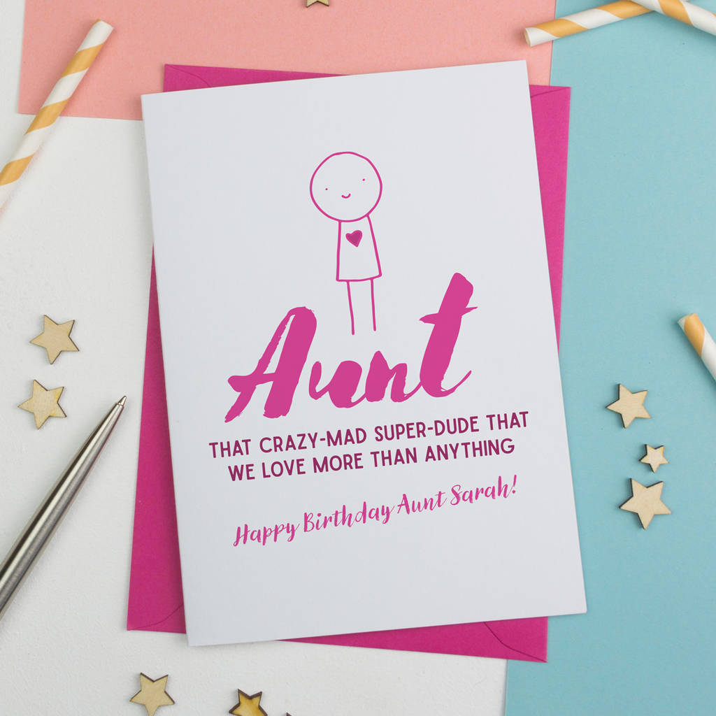 Homemade Birthday Card Ideas For Aunt Auntie From The Kids Personalised Birthday Card