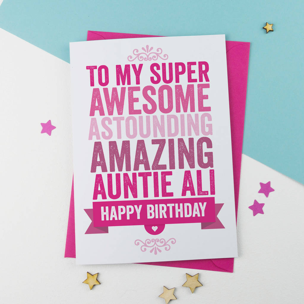 Homemade Birthday Card Ideas For Aunt Personalised Birthday Card For Auntie Aunt Aunty