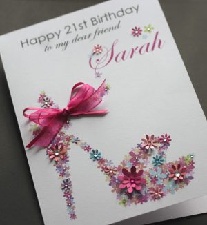Homemade Birthday Card Ideas For Friends Large A5 Handmade Personalised Floral Shoe Birthday Card Sister