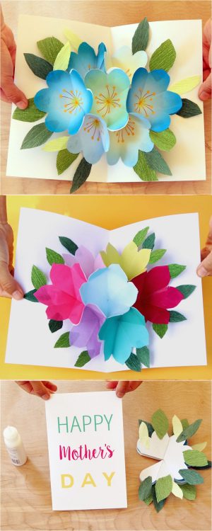 Homemade Birthday Card Ideas For Mom From Daughter Pop Up Flowers Diy Printable Mothers Day Card A Piece Of Rainbow