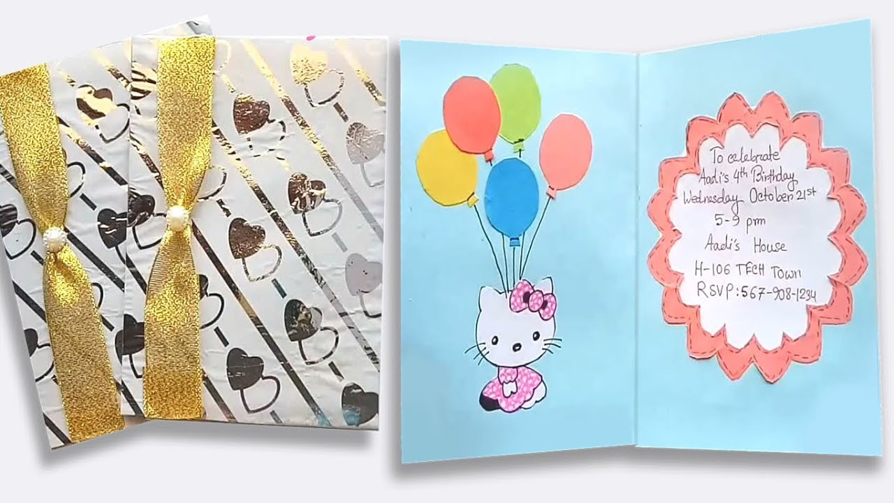 Idea For Birthday Card How To Make Birthday Invitation Card Craft Ideas For Birthday