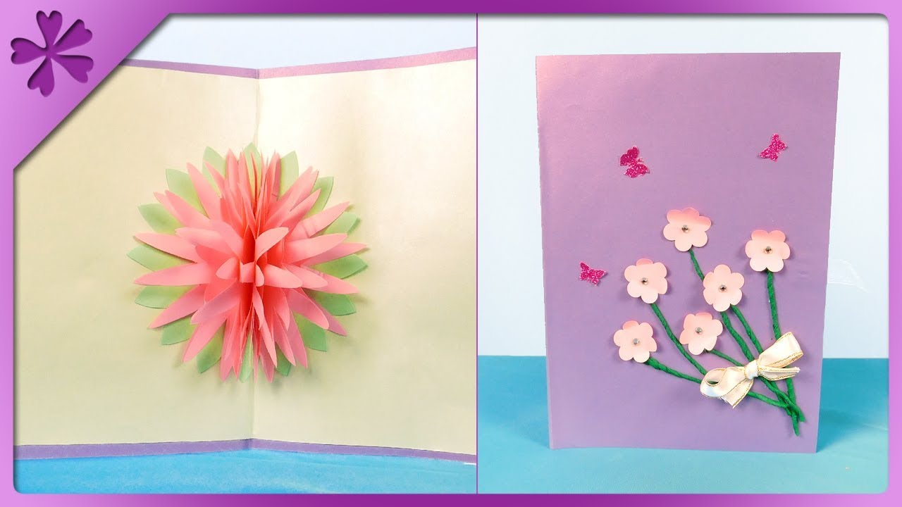 Ideas For Birthday Cards For Grandpa Diy How To Make 3d Flower Greeting Card For Grandparents Day Eng Subtitles Speed Up 443