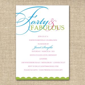 Ideas For Birthday Invitation Cards Birthday Party Dresses 40th Birthday Invitation Wording Designs