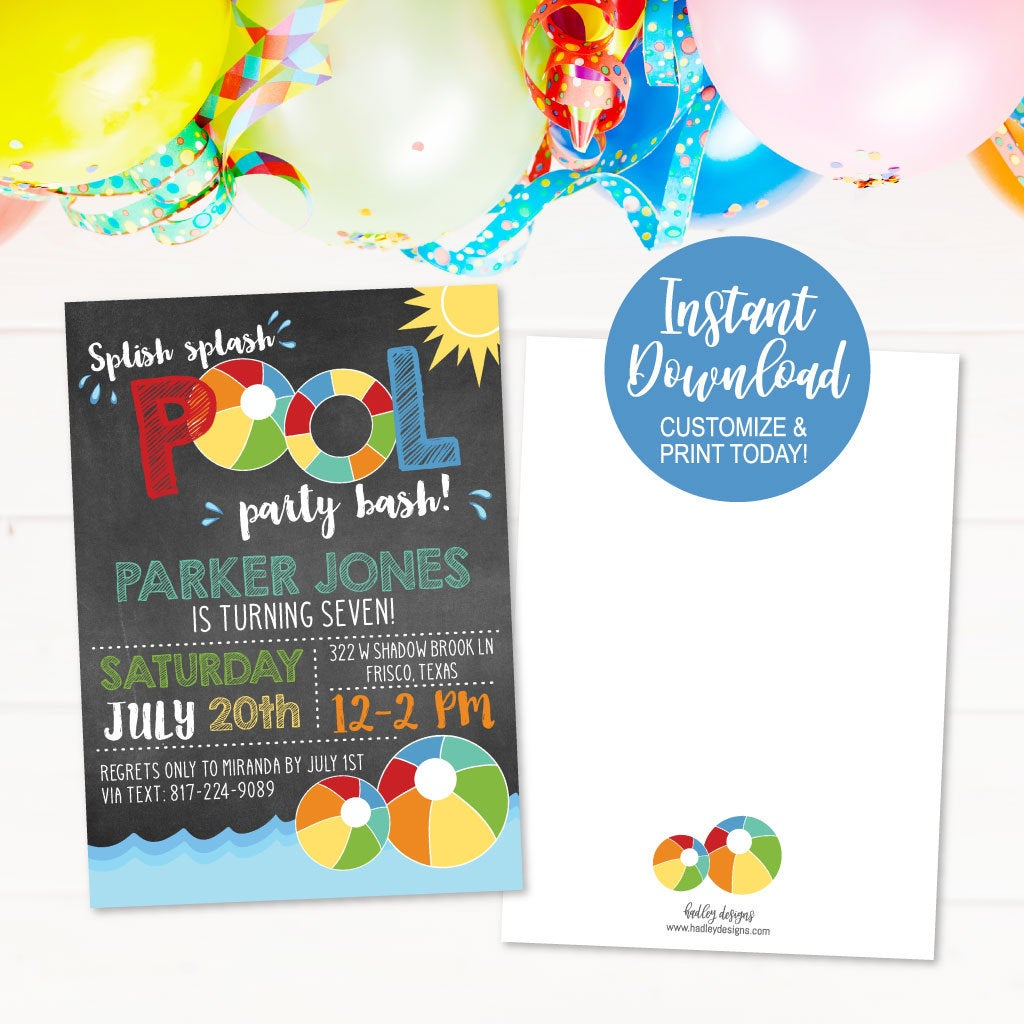 Ideas For Birthday Invitation Cards Kids Birthday Invitation Ideas Kids Birthday Invitation Card Childrens Birthday Invitation Childrens Birthday Invite Instant Download