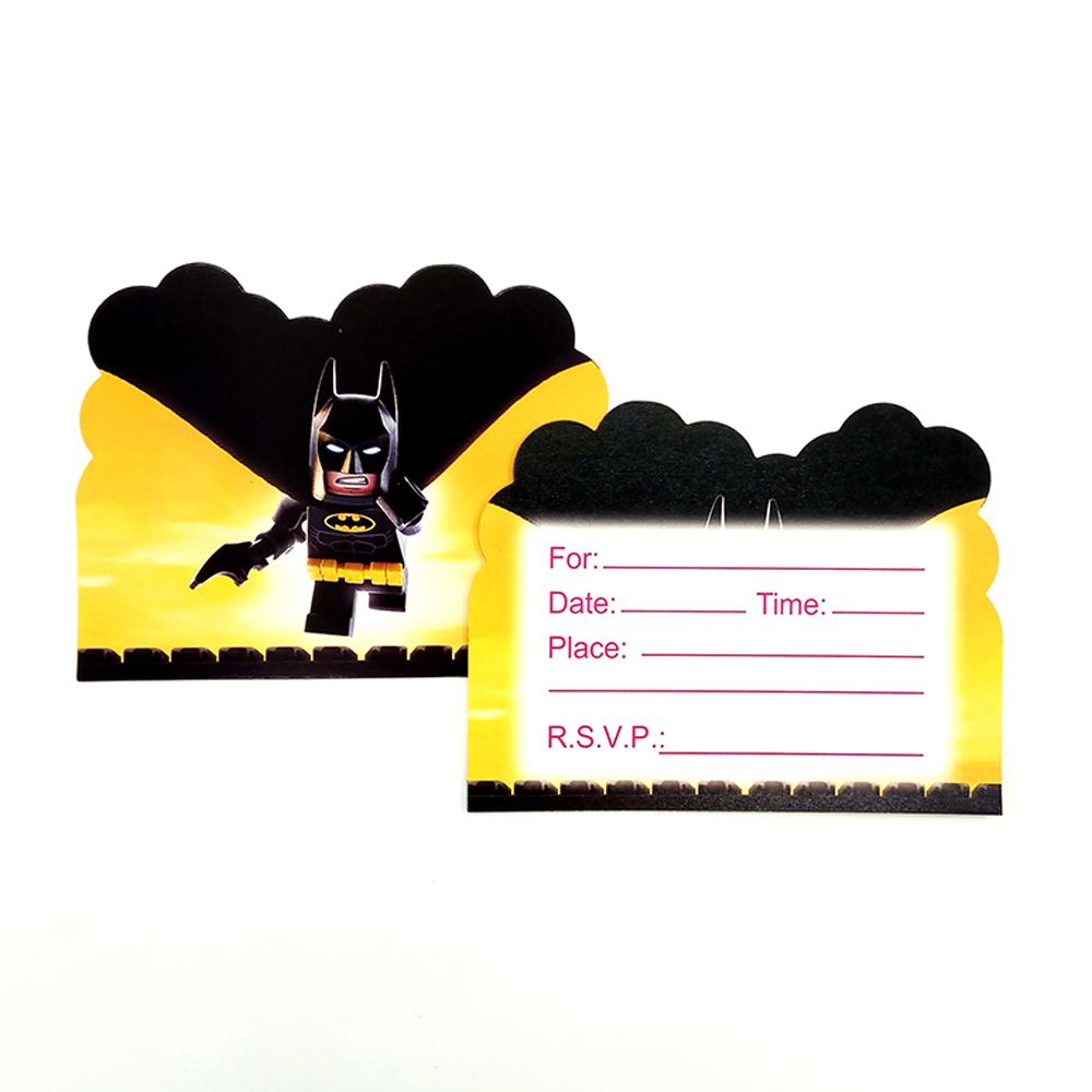 Invitation Card Ideas For Birthday Party Details About 12pcslot Batman Theme Invitation Card Invitations For Kids Birthday Party Decor