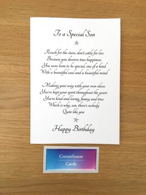 Make Your Own Birthday Card Ideas Card For Adult Son Special Sons Birthday Birthday Card For Son Card For Grown Up Son Special Son Quote Personalised Card For Son