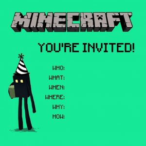 Minecraft Birthday Card Ideas Party Invitations Cards Minecraft Birthday Party Invitations Free